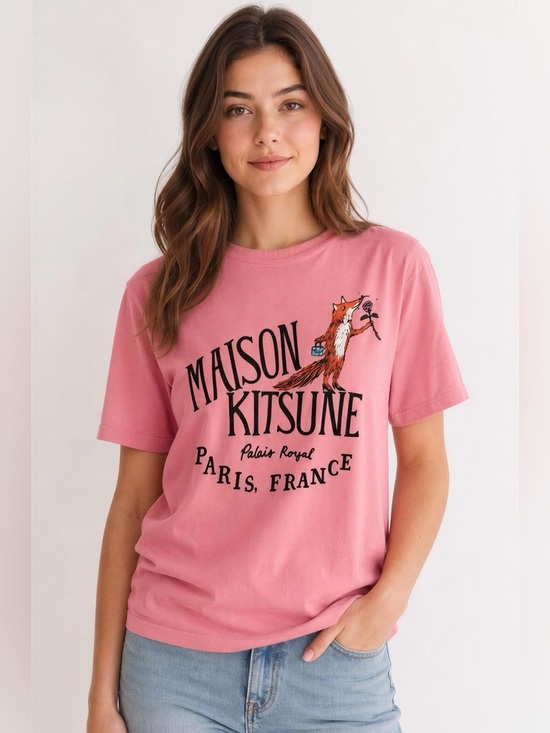 MAISON KITSUNE Tops - Maison Kitsuné by Olympia Le Tan Palais Royal in bubble gum pink
